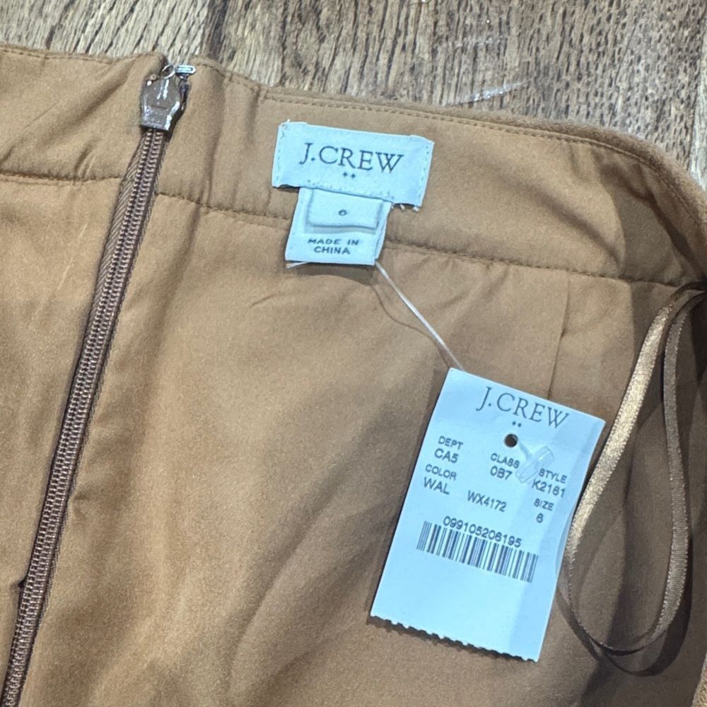 NWT J Crew Faux Suede Ruffle Hem Women's Skirt Sz 6 - Picture 2 of 3
